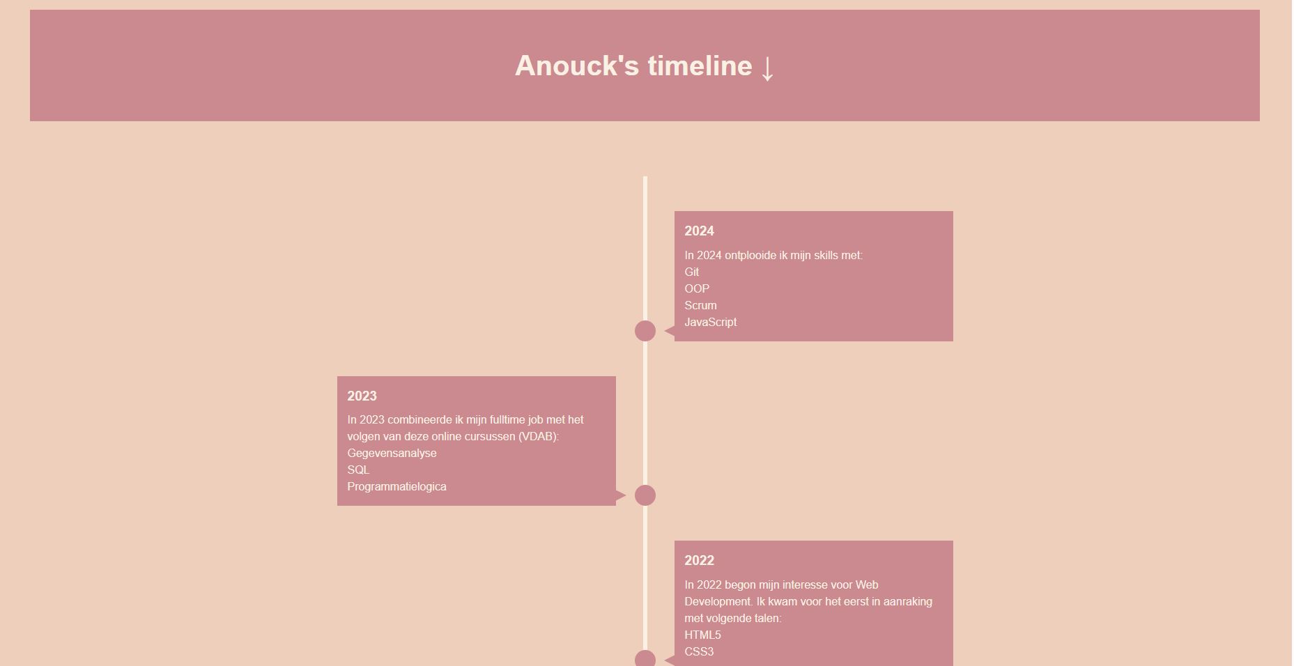 Timeline project screenshot